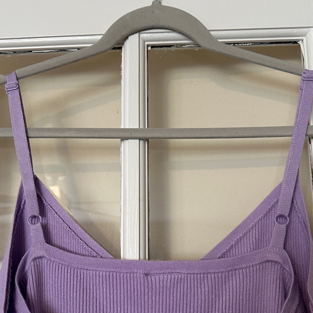 torrid Lavender Ribbed V-Neck Tank - Picture 6 of 7